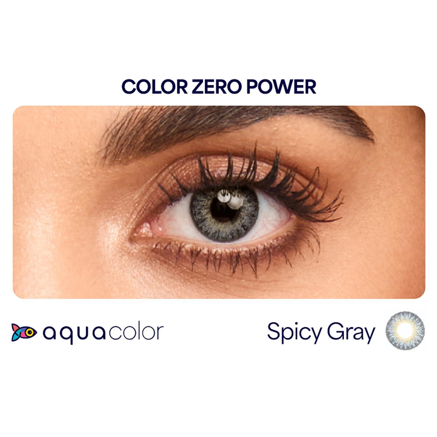 AQUALENS CONTACT LENSES Aquacolor Spicy Grey Candy Pack Zero Power Colored Lenses (2 Lens/Box)