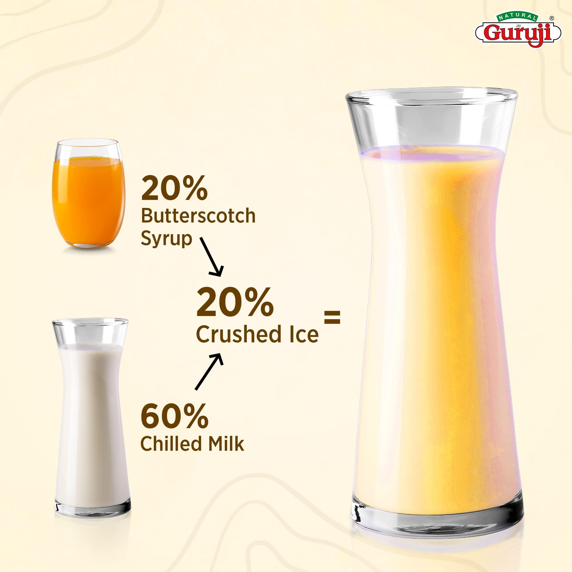 Jai Guruji Jai Guruji Butterscotch Dry Fruit Syrup Sharbat, Instant Refreshing Drink For Summer (Mix with milk Only)  750ml