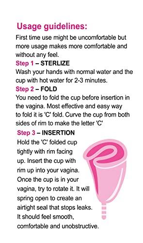 Bildos Bildos Ultra Soft Reusable Menstrual Cup For Women BPA free, Rash free and Odour Free (Medium)