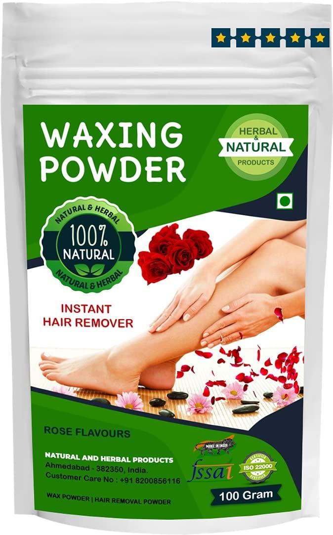 NATURAL AND HERBAL PRODUCTS waxing powder for hair removal | Wax Powder | Hair Removal | Jasmine Flower Flavours For Instant Hair Remover, Zero Pain, No Side Effects, All Types Skin (Hand, Leg, Underarm, Private Part) 100Gram