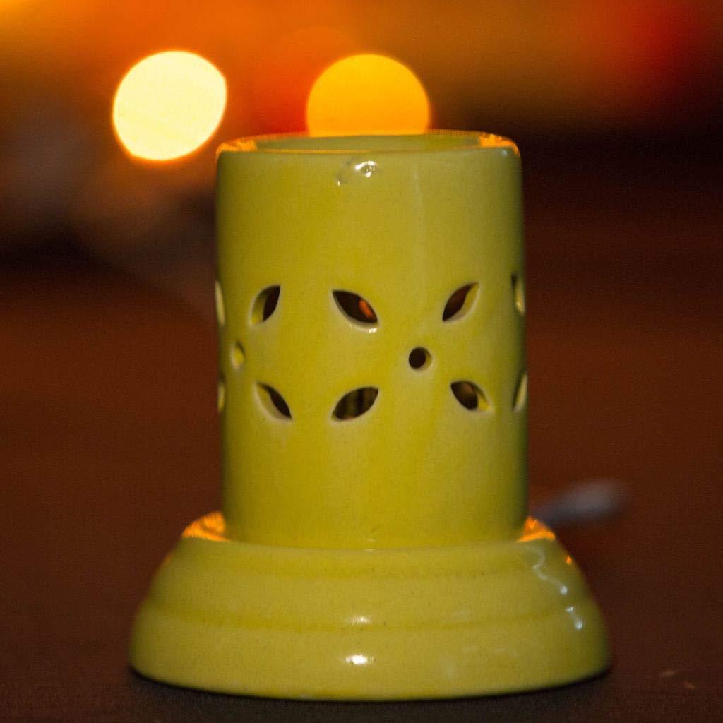 Lyallpur Stores Electric Flower Ceramic Diffuser- Yellow Color | Pack Consists of 1 Diffuser With 1 Fragrance Oil Free | By Yesno.in