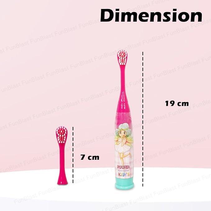 NavaFresh Basics Aarnik Collections Sonic Powered Battery Operated Electric Toothbrush with Extra Toothbrush head for Girls, Boys and Children Electric Toothbrush for Kids (Pink)
