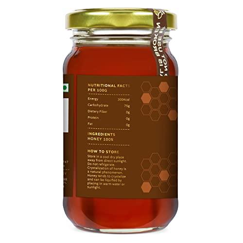 Hozze Hozze Raw Honey - 100% Pure Honey, Natural Honey, Zero Adulteration, No Additive, No Preservative, No Thickness, No Artificial Colour & Flavour - 250 Gram (Pack of 1)