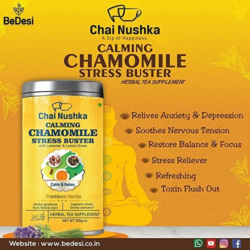 Chai Nushka Chai Nushka Nau Sutra Masala Tea And Chamomile Stress Buster Tea Combo | 100gm And 50gm | Pack Of 2 | Herbal Stress Relieving Caffeine Free Tea | Supports Whole Body Stress Wellness
