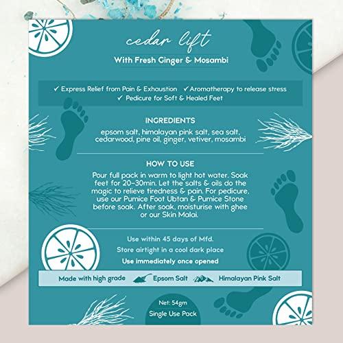 Nat Habit - Back To Natural Secrets Everyday Nat Habit Fresh Cedar Lift Foot Salt | Therapeutic Grade Epsom Salt, Himalayan Pink Salt, Essential Oils | Softens Feet & Ankles | Pedicure Foot Soak, Aromatherapy | Pack of 4