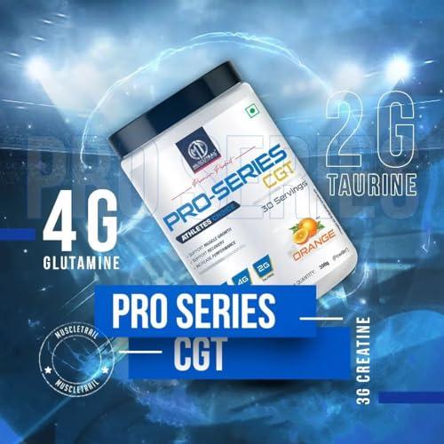MuscleTrail Muscle Trail Pro Series CGT | Health Supplement Powder | 300g, 30 servings (Orange) | 3g Creatine, 4g Glutamine, 2g Taurine |