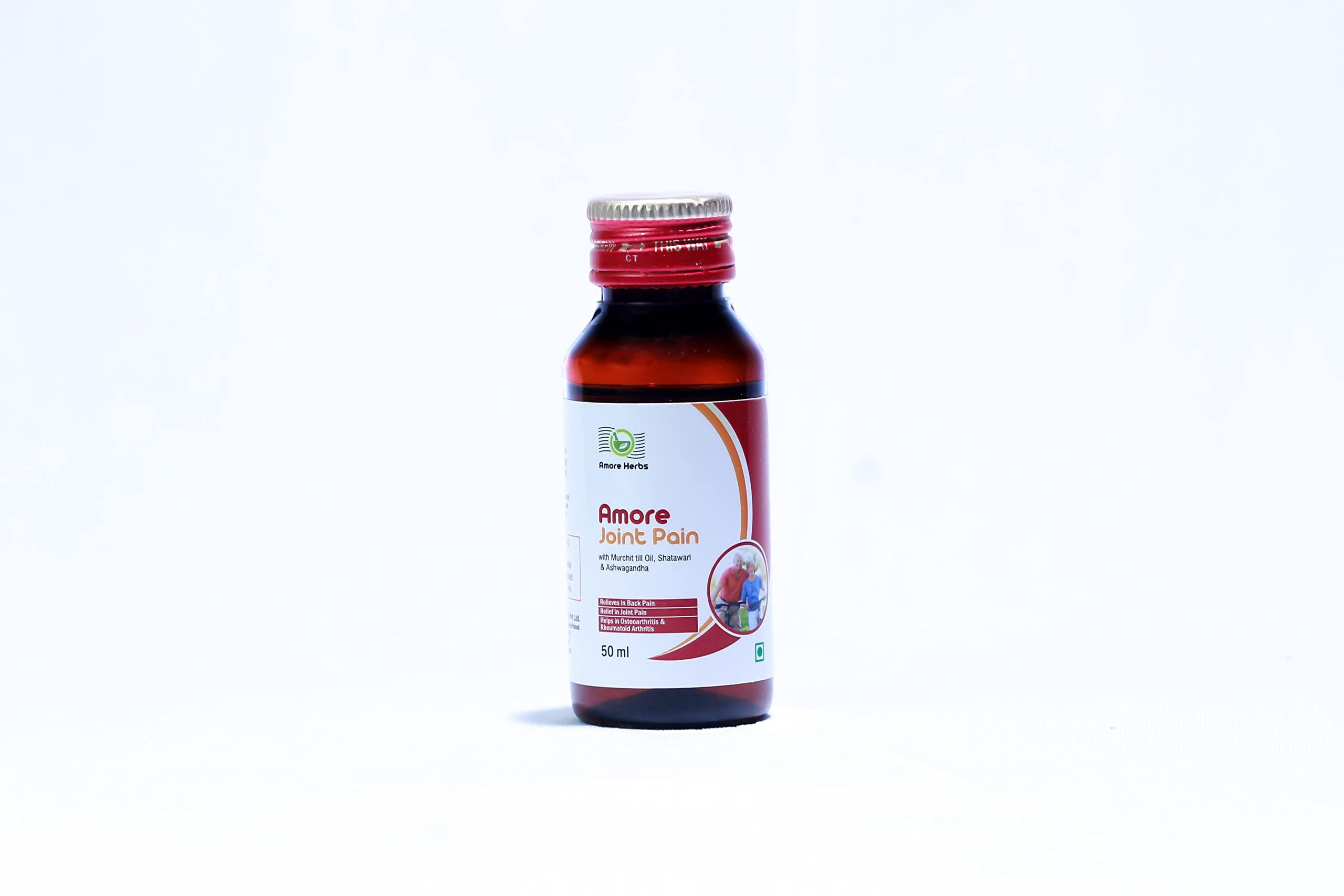 AMORE HERB Amore Joint Care Oil Ortho Pain Relief Oil An Effective Ayurvedic Massage Oil for Pain Relief, Joint Pain, Muscle Pain, Osteoarthritis | Visible improvement in 7 days (Pack of 3, 50ml X 3 = 150ml)