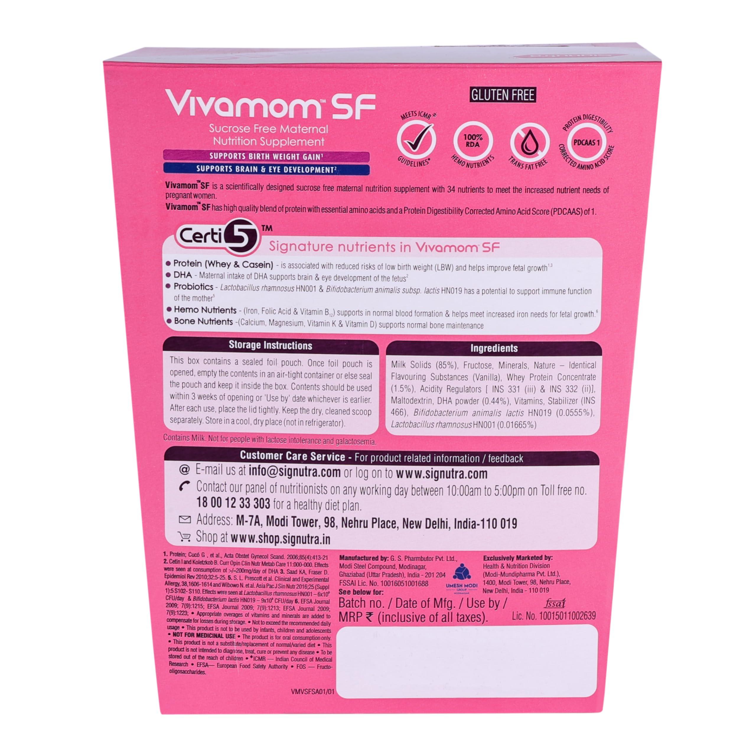 Vivamom Vivamom SF Sucrose Free Maternal Nutrition Supplement - 200g BIB (Vanilla)