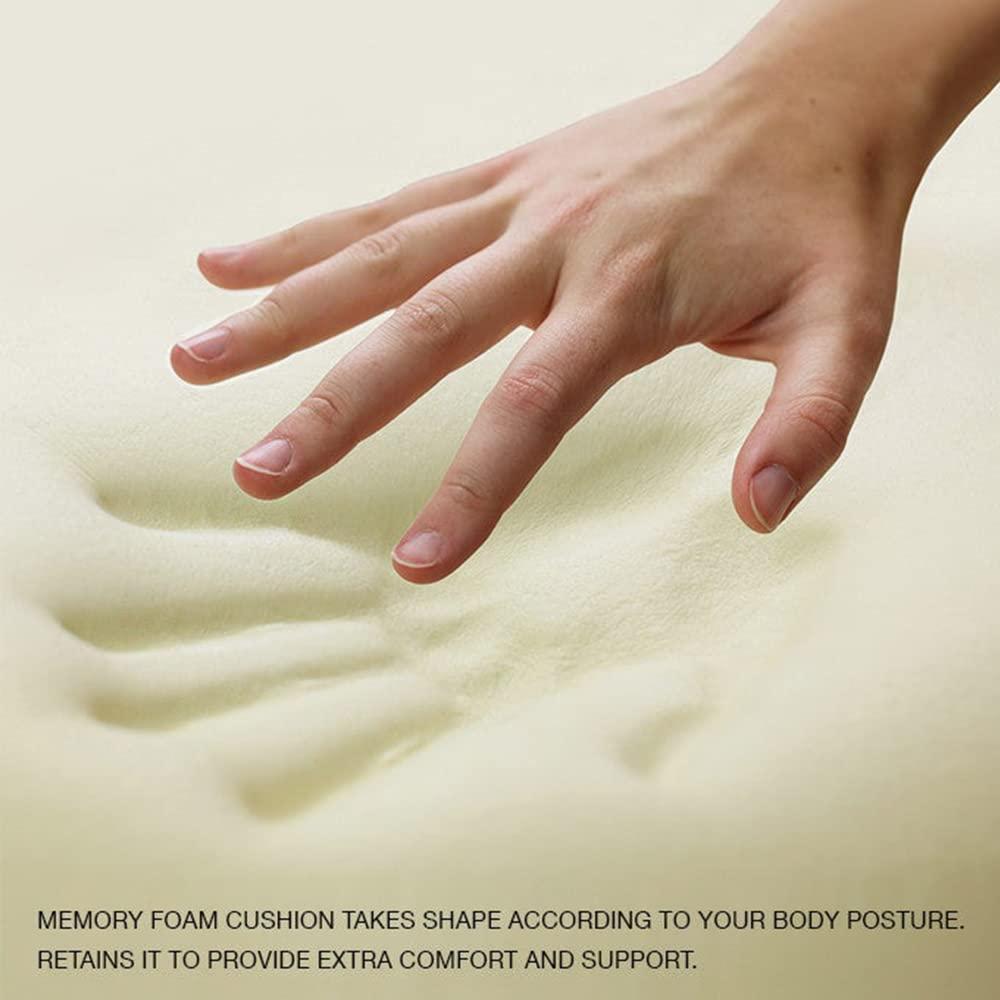 Elegant Elegant Fur Memory Foam Slim Back Cushion Pillow Black for Toyota QUL 7 STR