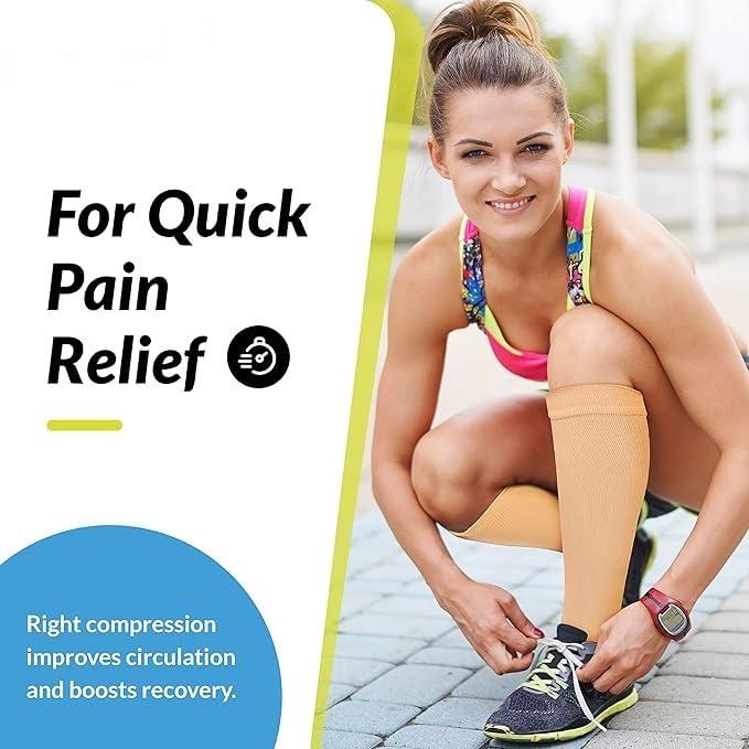 ACUWORLD Acuworld Compression Stockings for Varicose Veins | Compression Socks for Women & Men | Varicose Vein Stockings | vericose socks for women | Knee Length (Pair of 1)