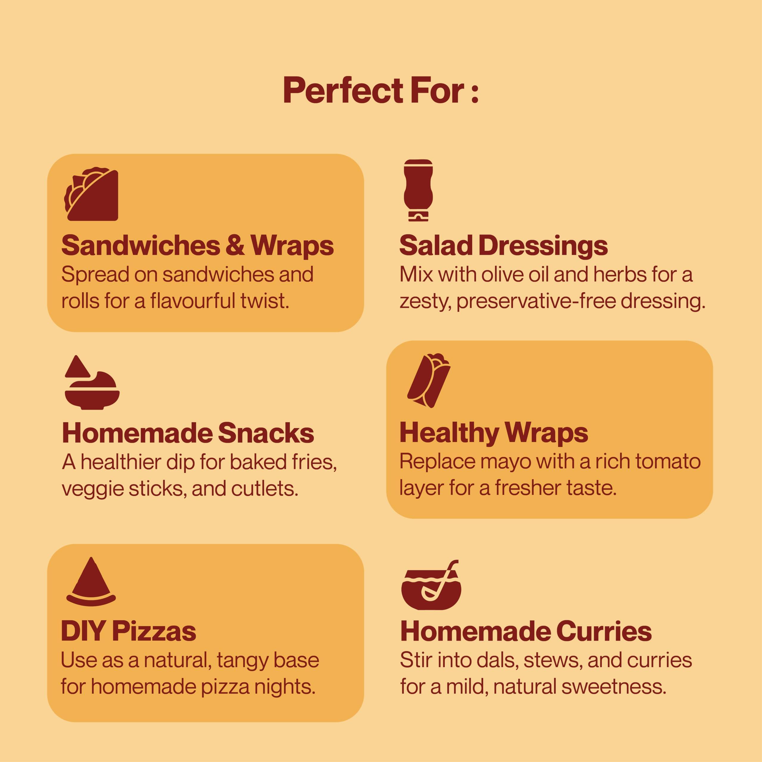 Zama Zama Organics Tomato Ketchup 300g Glass Bottle | Tomato Sauce | Organic ingredients | Organic Tomatoes | Tangy And Raw Flavour | Traditionally produced | No artificial Dyes and flavours