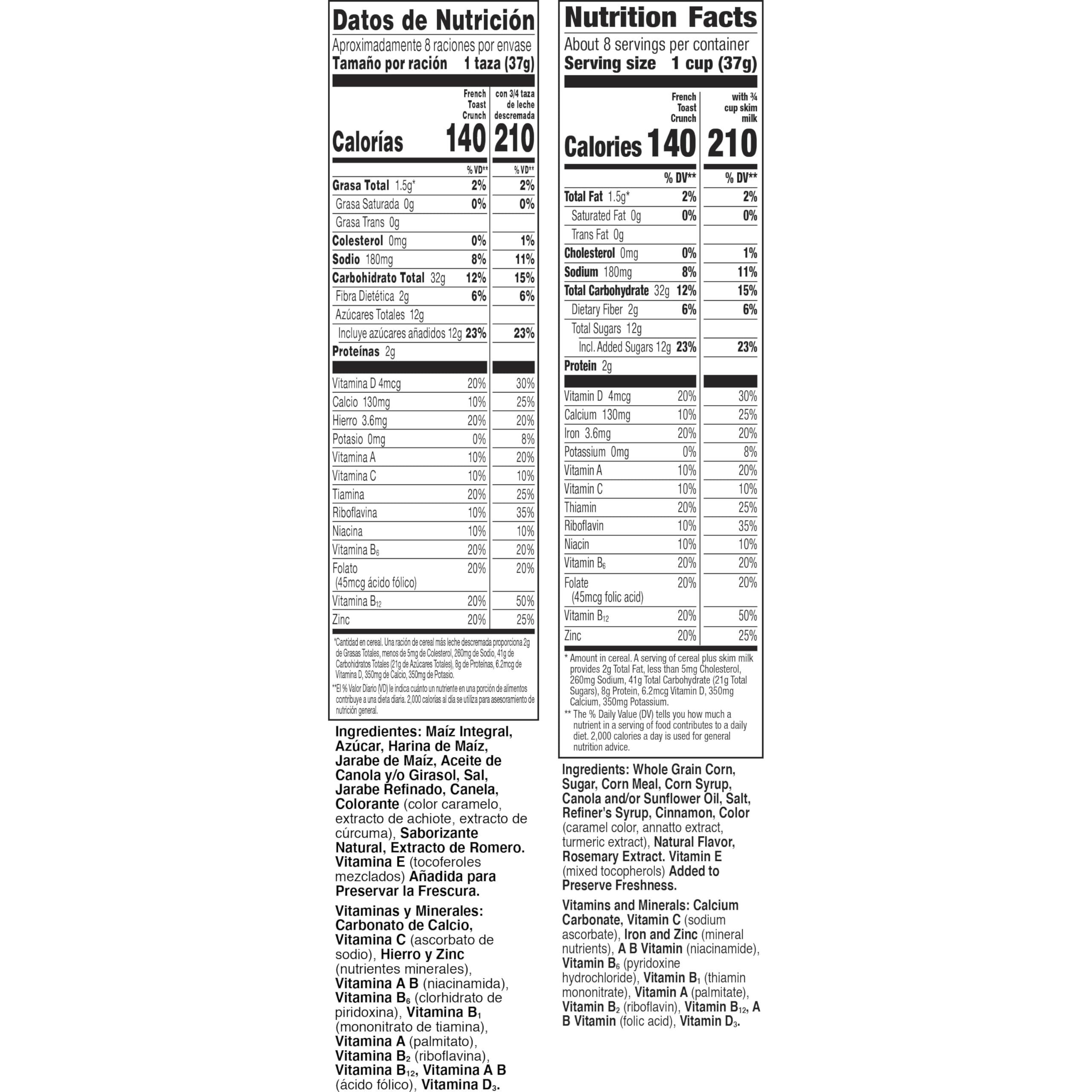 Cinnamon Toast Crunch General Mills French Toast Crunch Bursting with Syrup & Cinnamon Taste, 314
