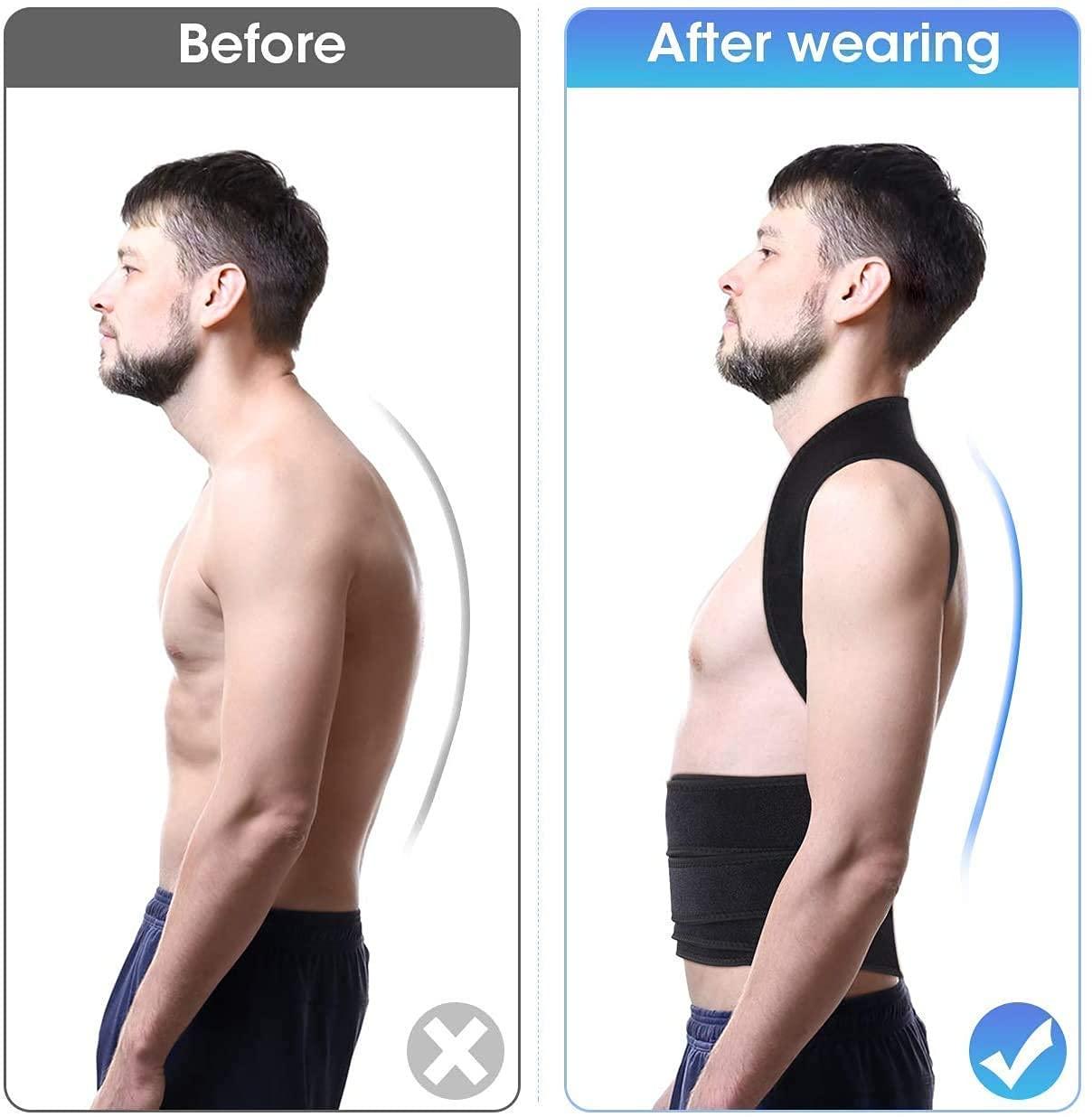 VK SURGICAL VK SURGICAL Extreme Posture Corrector For Men | Back Brace Straightener Shoulder Upright Support Trainer For Body Correction & Neck Pain Relief (Free Size)