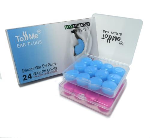 ToSSme ToSSme Silicone Ear Plugs for Sleeping Noise Cancelling Reusable Moldable Wax Earplugs for Swimming, Work, Airplane, SNR 30dB