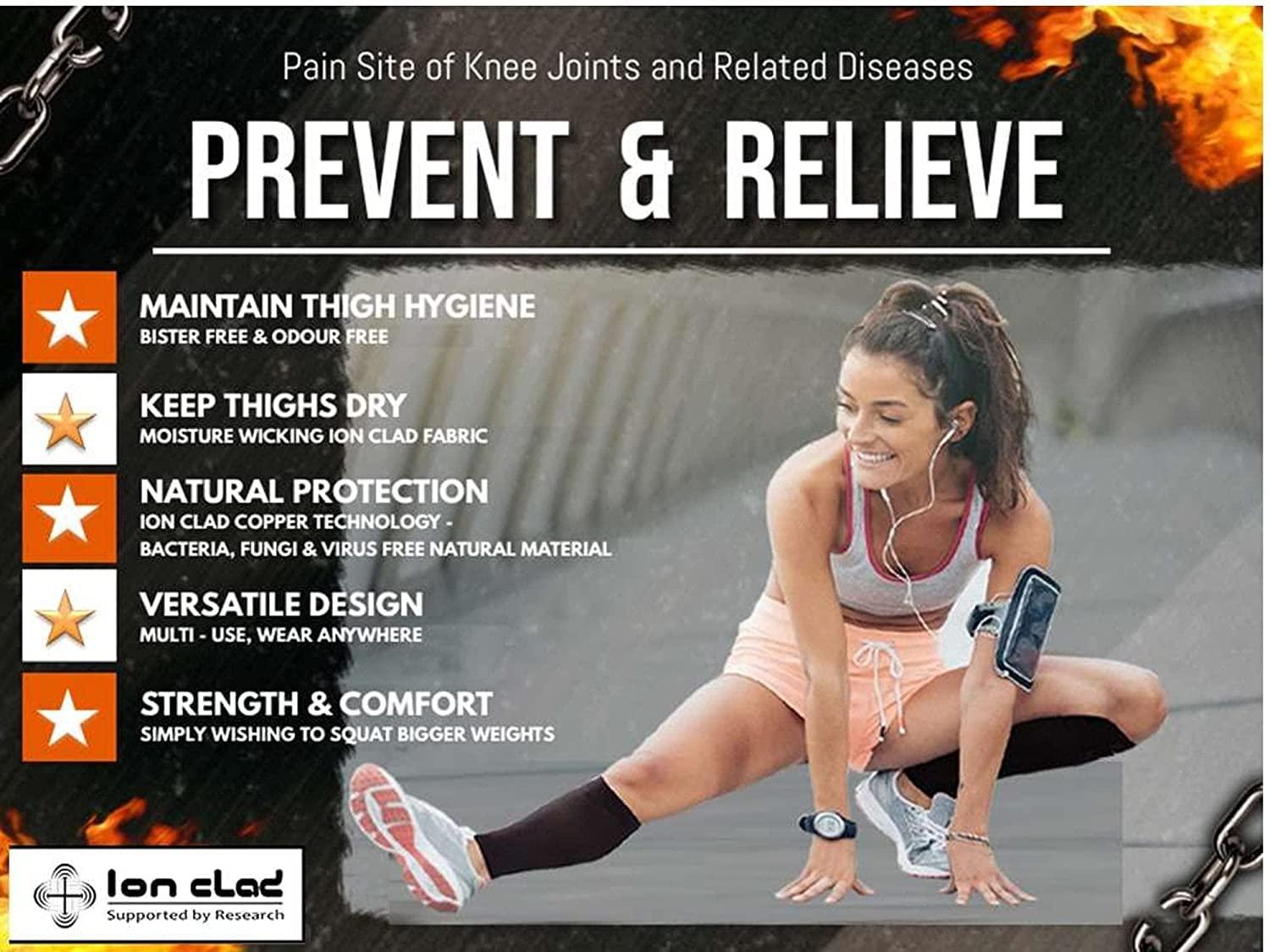 Ion Clad Ion Clad Copper Compression Calf Sleeve- Shin Support Socks for Relief from Leg Cramps, Shin Splints, Varicose Veins Injury Pain Guard - Recovery for Men & Women-Sports, Gym & Running (M)