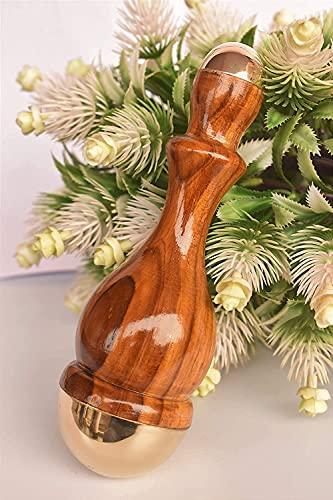 HEALTHANDWEALTH HealthAndWealth Detox Bronze Kansa Wand Body and Foot Massager | Unique Design - 2 in 1 Massager with Two Different Sizes of Kansa Cups. Comfortable Grip