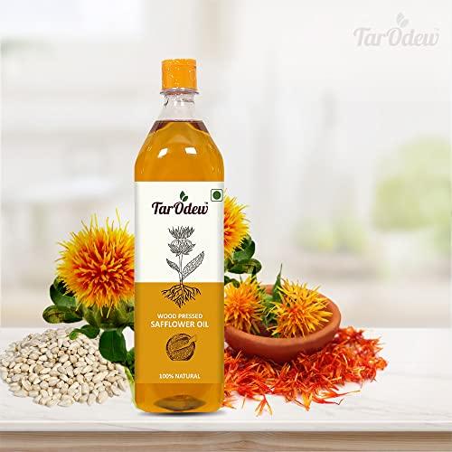 Tarodew Tarodew Wood Pressed Safflower Oil | Chemical Free | Kacchi Ghani Oil | Natural Cold Pressed Oil for Cooking (500 ml)