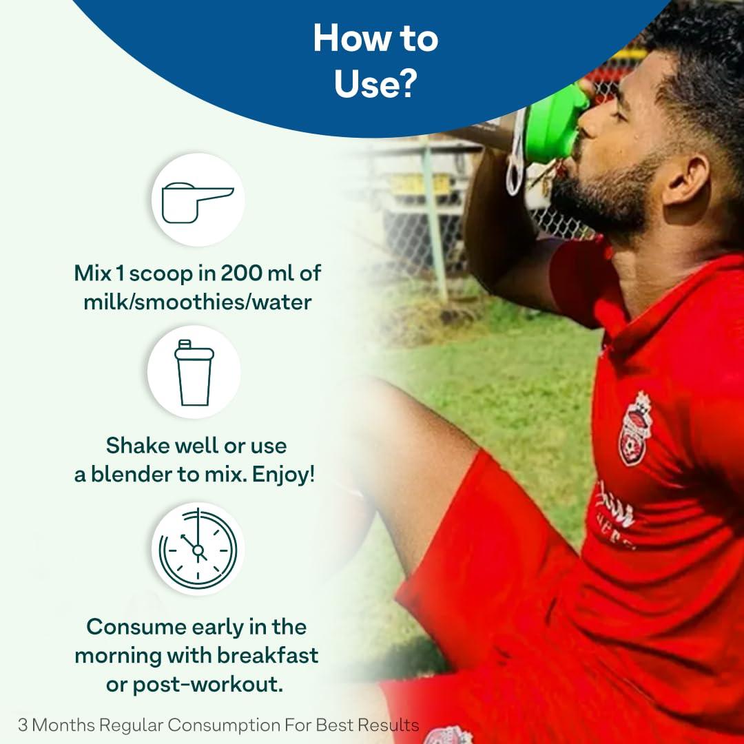 OZiva OZiva Protein & Herbs for Men (Banana Caramel) I Muscle Building, Stamina & Recovery | Clean Protein, Shatavari, Green Tea I No Added Sugar, 1lbs (453gm)