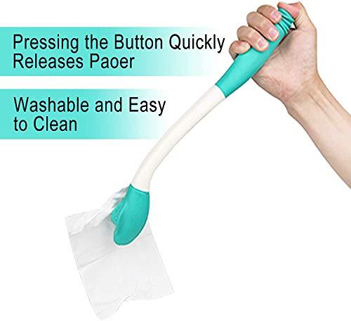 Momowoa Toilet Aids Tools, Long Reach Comfort Wipe, Bottom Buddy Toilet Tissue Wiping Aid Ideal Daily Living Bathroom Aid for Limited Mobility