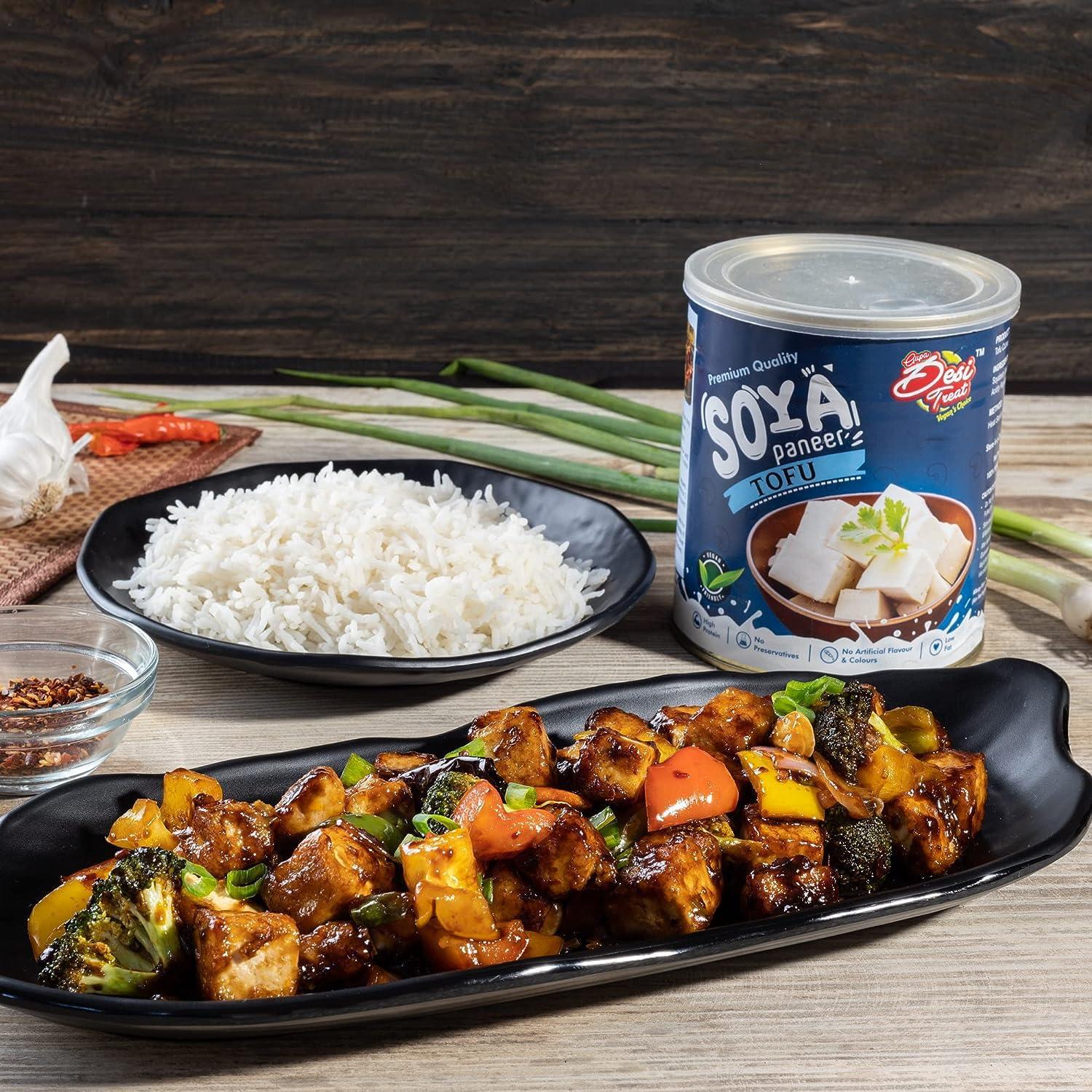 Desi Treat Desi Treat SOYA Paneer (Tofu), 800g | Net wt. 450g | Soft and Creamy | No Preservatives | 100% Natural