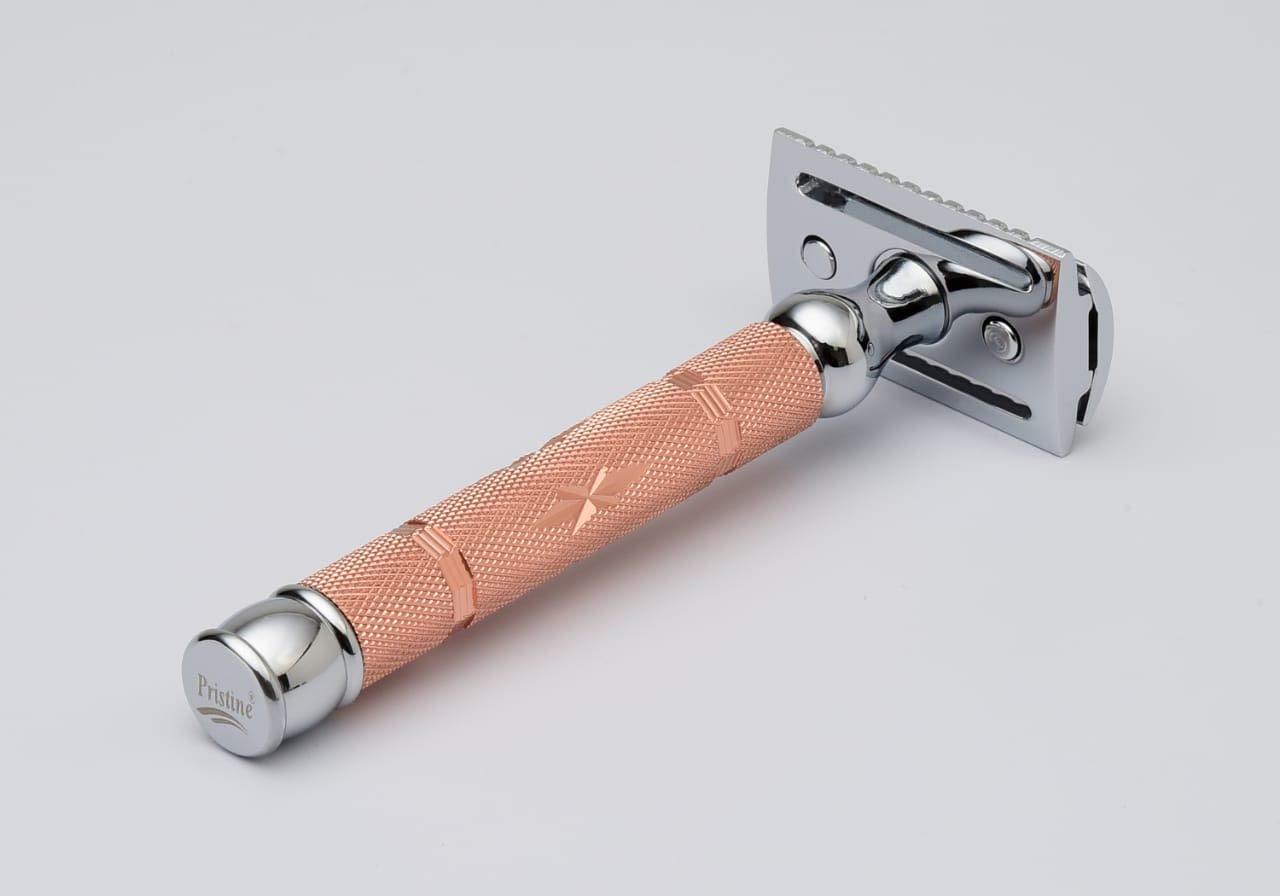 Pristine Pristine Shaving Double Edge Safety Razor PS - 515 CROME-COPPER PLATING (Close Comb)
