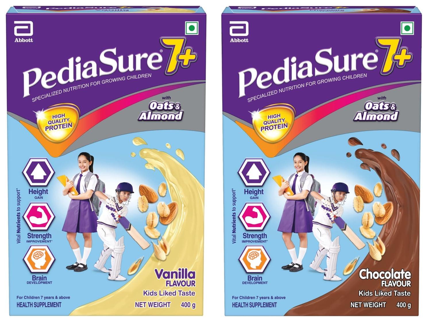 PediaSure Pediasure 7+ Specialized Chocolate Nutrition Drink 400g & Pediasure 7+ Specialized Nutrition Drink Vanilla Flavour 400 gm Powder