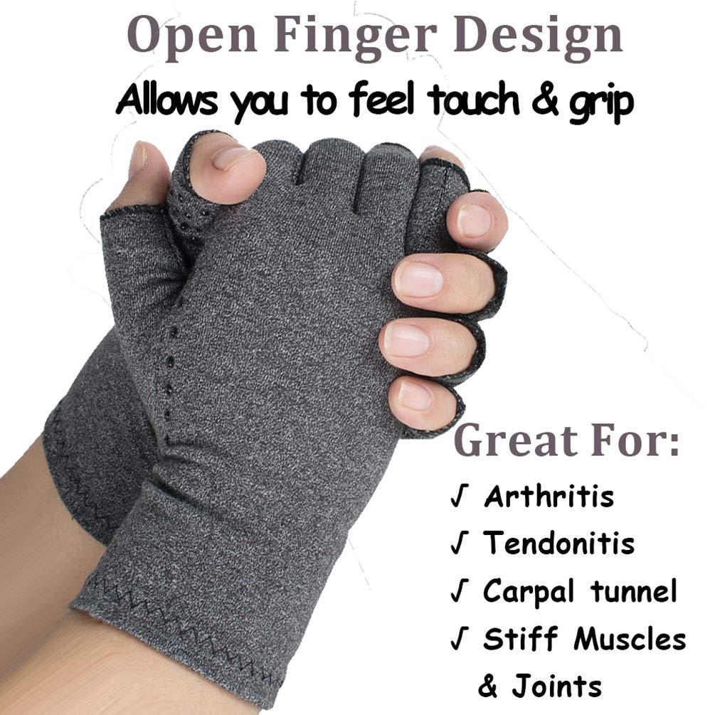 Rimonasure Arthritis Compression Gloves for Men Women for Arthritis Hands, Fingerless Arthritis Gloves for Rheumatoid and Osteoarthritis, Compression Gloves for Arthritis Pain Relief (Medium)