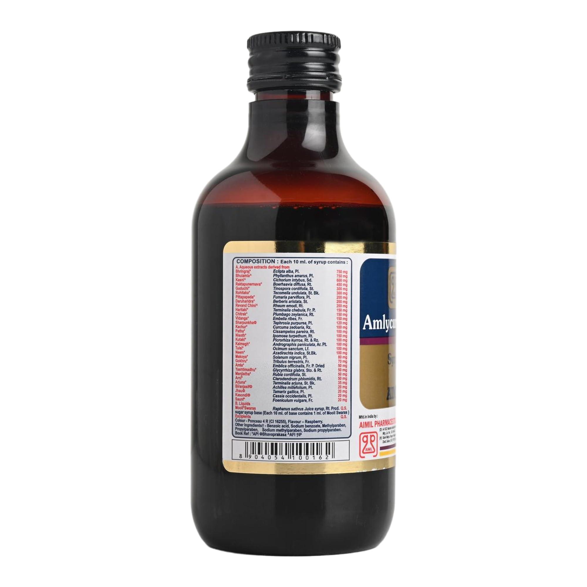 AIMIL AIMIL Amlycure D.S. Syrup -200ml | Ayurvedic Liver Health Protector  Natural Liver Herbal Tonic | Metabolism Booster