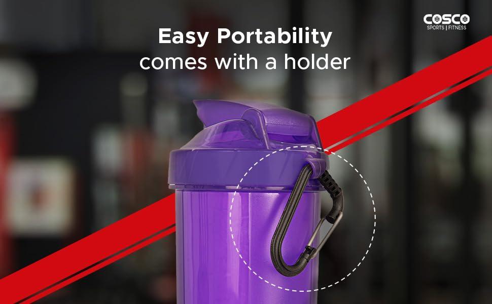 Cosco Cosco Power Gym Shaker (Made in India) for Protein Shake Leakproof Shaker Bottles for Protein, Pre workout & Bcaa Shake, Protein Shaker Bottle for Men & Women BPA-Free Material -700Ml (Purple)