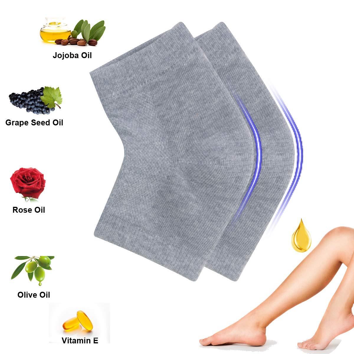 Exptolii Exptolii Vented Moisturizing Gel Heel Sock, 1 Pair Toeless Spa Sock For Foot Care Treatment, Cracked Heels, Dry Feet, Foot Calluses (Gray)