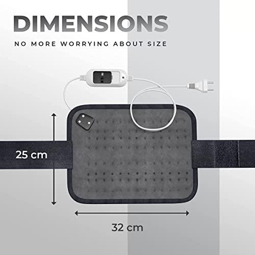 SMIC SMIC Electric Heating Pad - Orthopaedic Lower Back Heating Belt Heat Therapy Waist Wrap with 3 Temperature Settings for Pain Relief of Abdominal Stomach Lumbar Muscle Strain etc (Grey)