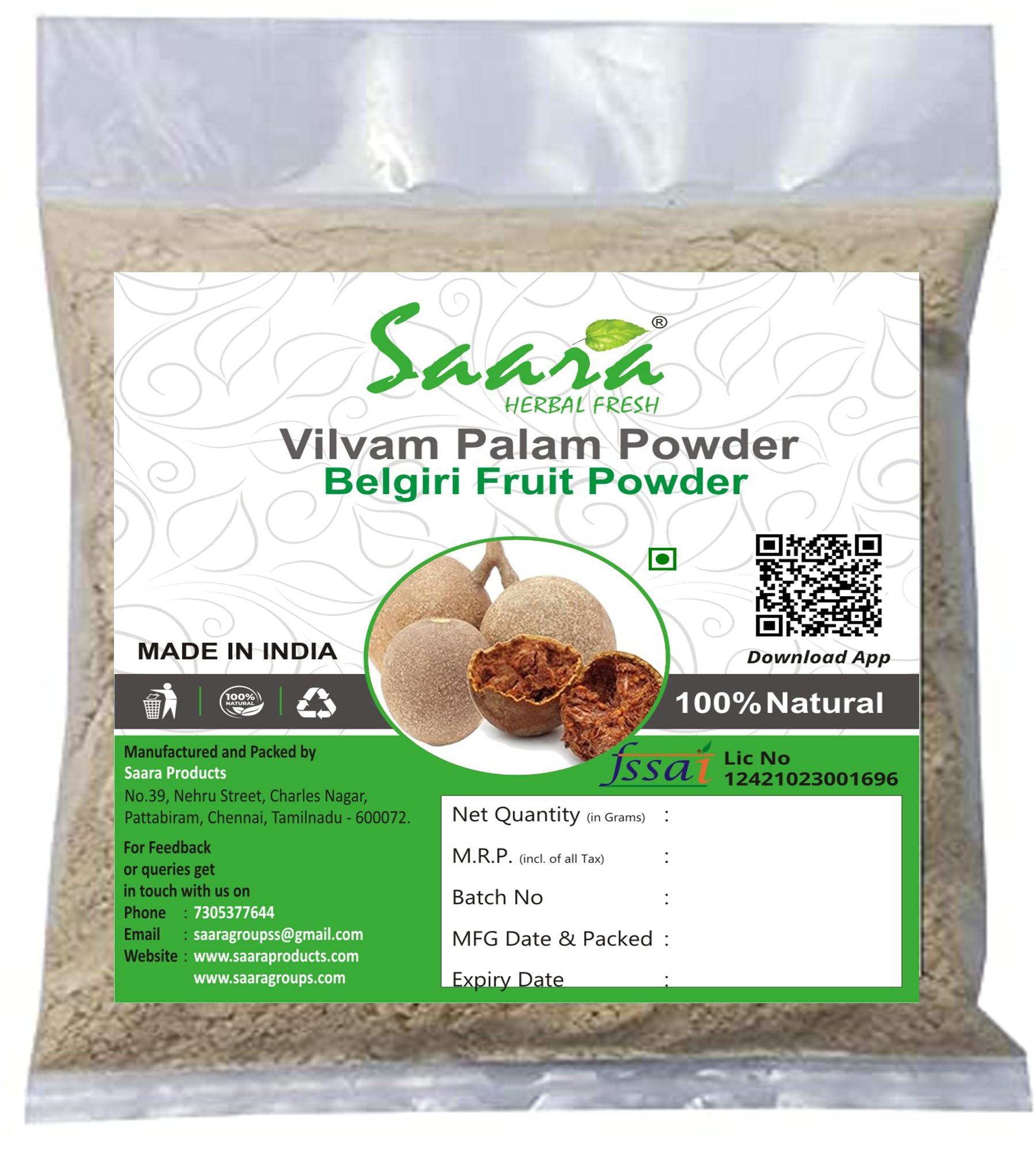 SAARA SAARA Vilvam Palam Powder,Belgiri fruit,Bael Fruit,Aegle marmelos, Bilva fruit, Kuvalam powde, Helps to Control Cholesterol,150g(Pack of 1 X100g, Pack of 1 X 50g)
