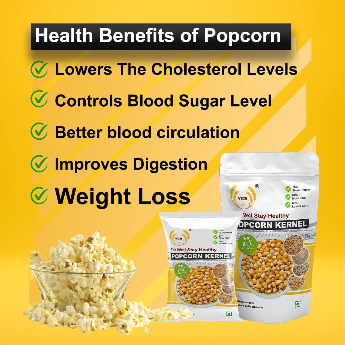 VGBNP VGBNP Popcorn Seeds & 100% Popping Kernels - Popcorn kernels soft, Popcorn Maize, Corn Kernels, Pop-Corn makka (Makai)- 5kg