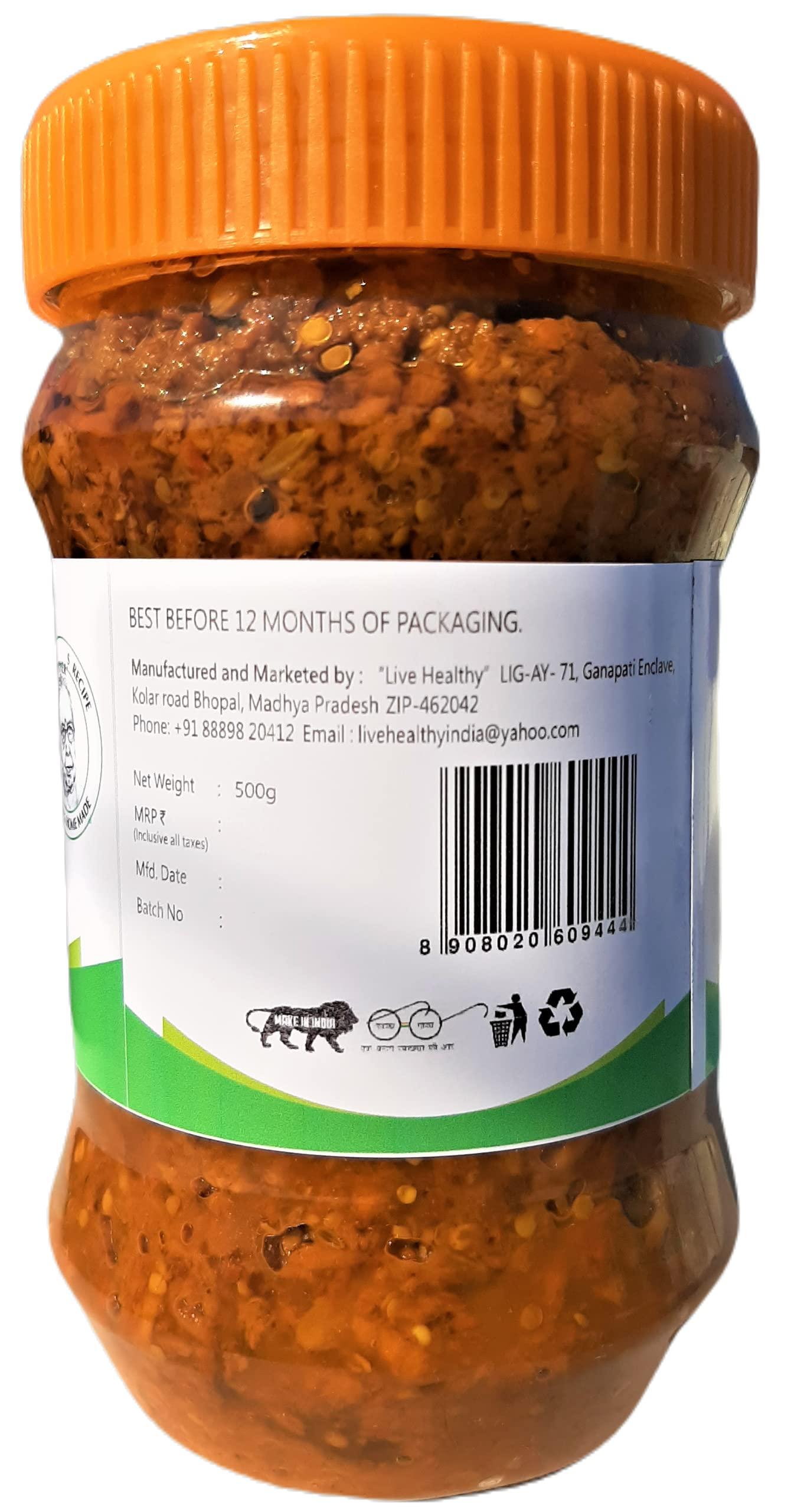 Generic \"Live Healthy\" Homemade Haldi/Turmeric Pickle/Achaar | Pack of 1 (Kachchi Haldi ka achar, 500 Grams)