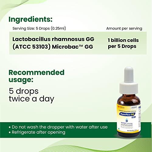 Sundyota Lifecare Sundyota's Superflora GG Probiotic Supplement MINI Drops | Specially designed for baby for diarrhoea in kids and badies | 5x superior efficacy | Flavor-less lactobacillus probiotic | 4ml Mini Pack