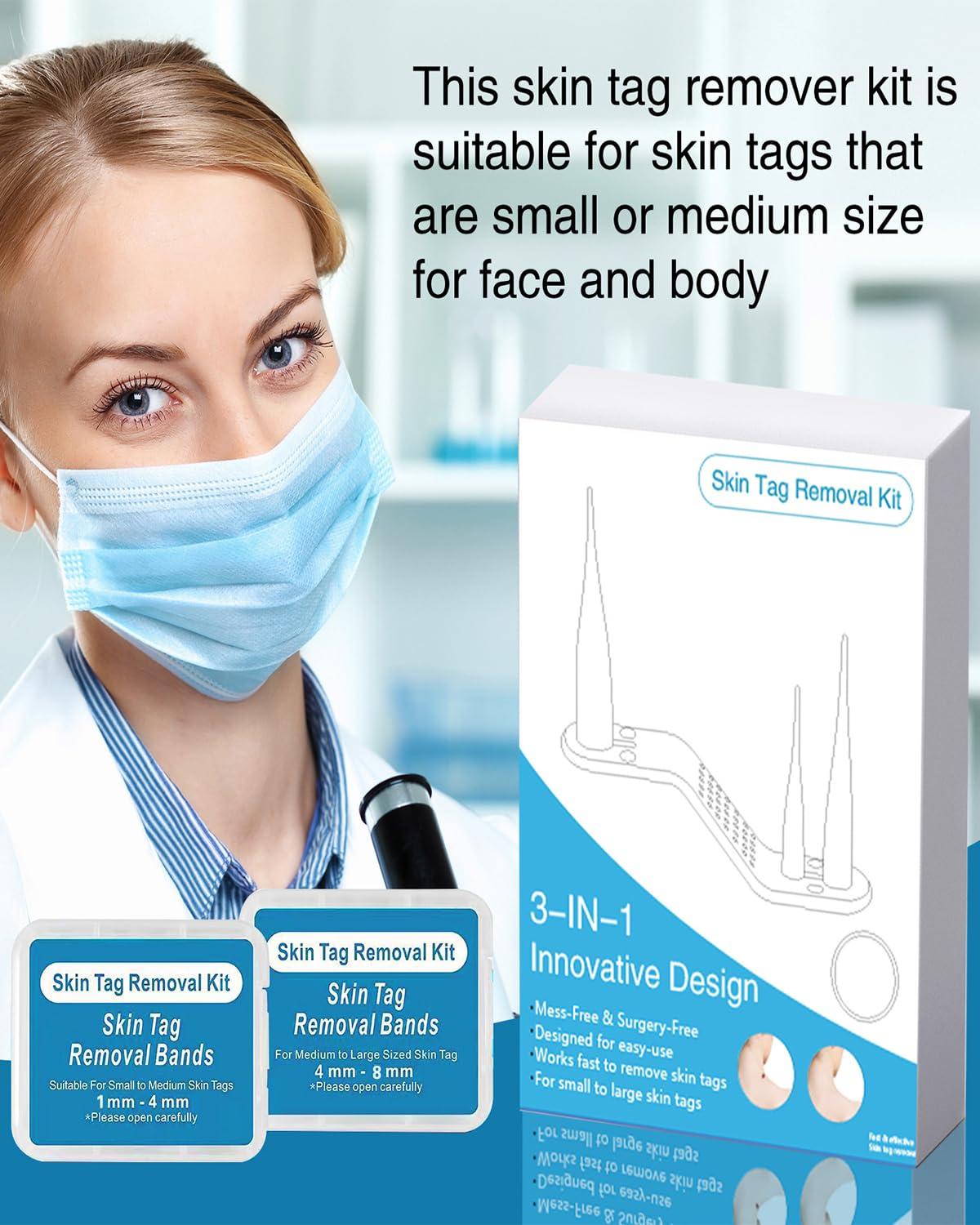 NHCDFA Skin Tag Remover Cream, Best Skin Tag Removal, Skin Tag Remover Kit, 3 in 1 Skin Tag Removal with Auto Skin Tag Remover, Face Care Mole Wart Tool, Skin Tag Remover Set