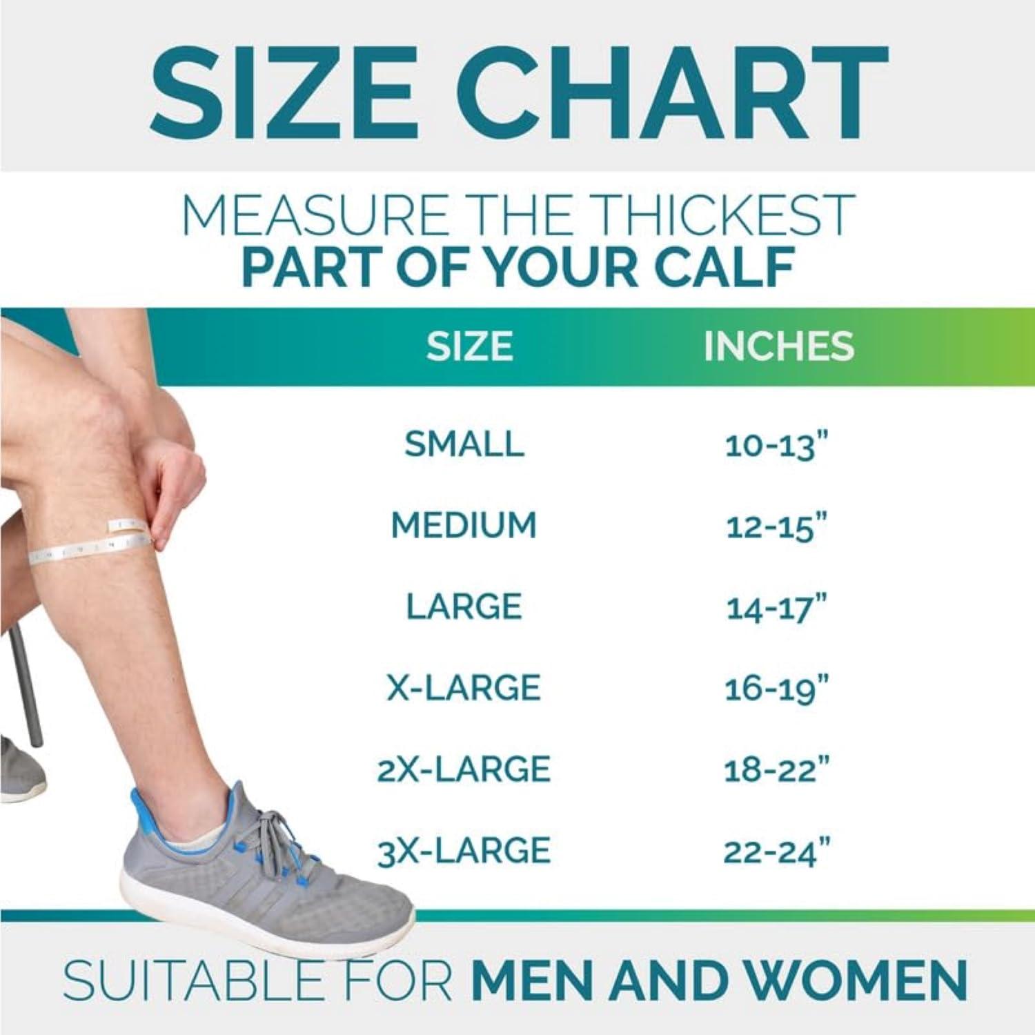 Run Forever Sports Run Forever Sports Leg Calf Compression Socks for Runners, Shin Splint, Varicose Vein & Calf Pain Relief , Cycling, Maternity, Nurses (Black, Large)