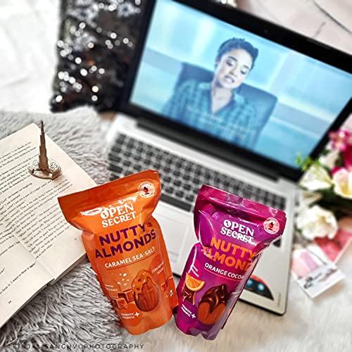 Open Secret Open Secret Nuts Combo |Pack of 4(135g each)|Caramel & Orange Cocoa Almonds| Cream & Onion Cashew|Tandoori Masala Mix|Roasted Dry Fruits|Immunity Booster|Gift hamper for Family/Friends/Kids