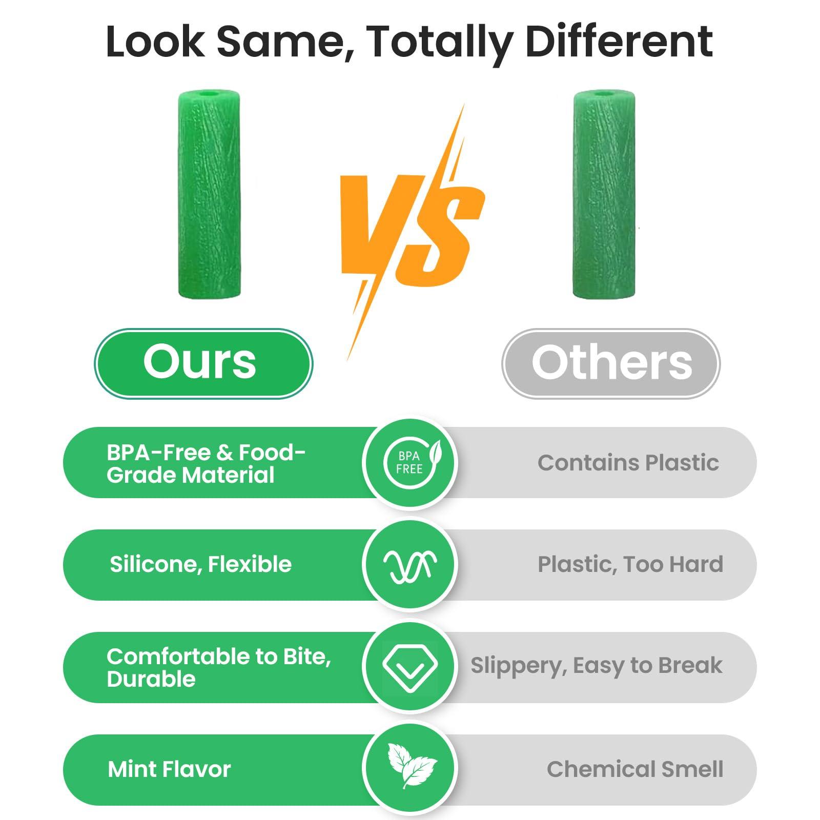 melonsun Aligner Chewies for Invisalign Aligners Mint Scented (20 Pcs Green) and Aligner Removal Tool (2 Pcs Pink)