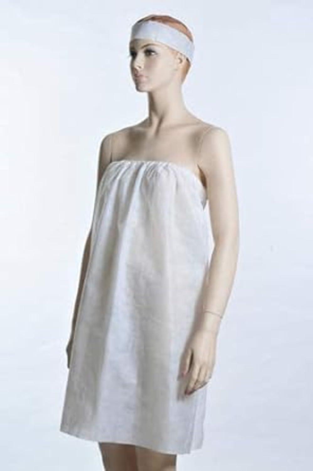 KUDIZE KUDIZE Disposable Facial Gown for Waxing, Salon, Spa, Massage, Parlor, Hospitals, Medical, Surgical (White) - Pack of 10