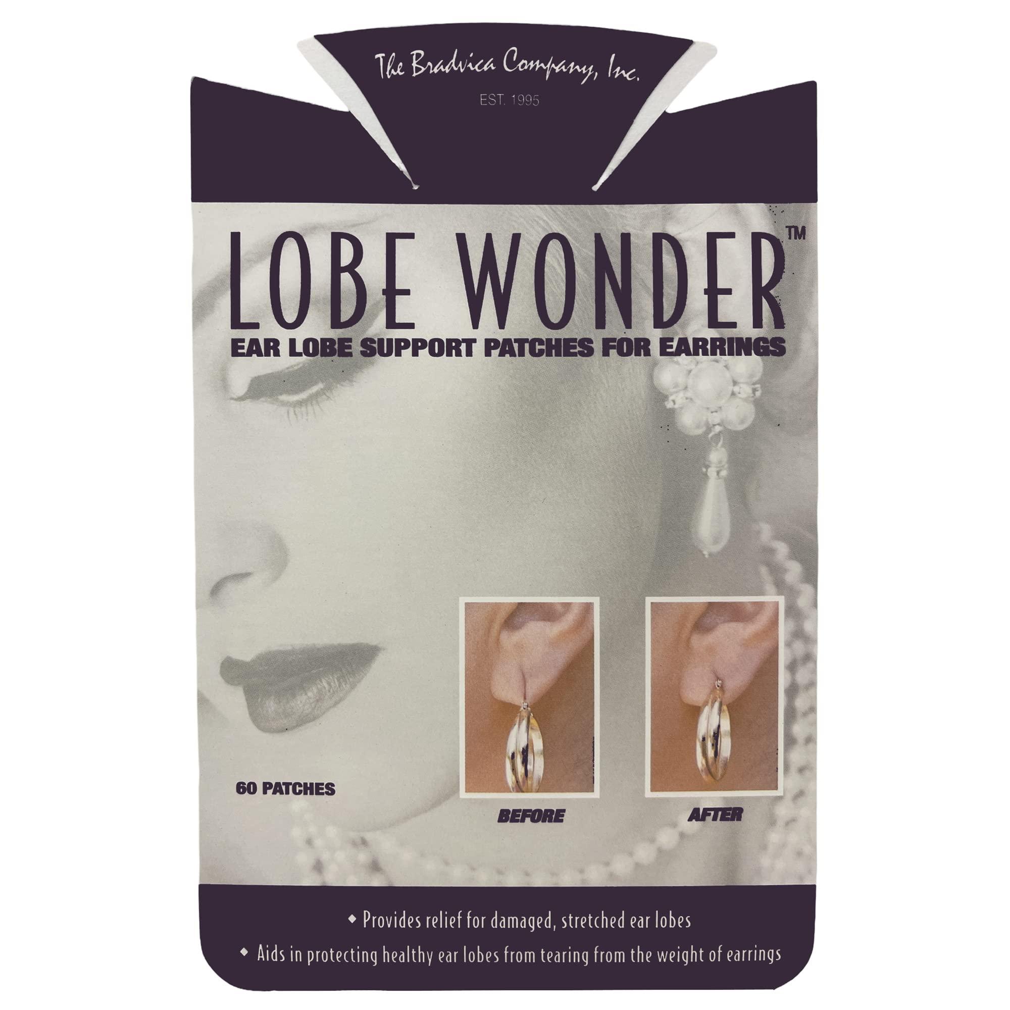 Lobe Wonder Lobe Wonder (100 Paches) Invisible Ear Lobe Support for Earrings Earlobe Tapes and Stickers Earring Supporter for Heavy Earrings Support Patches Girls & Women (100 Paches)