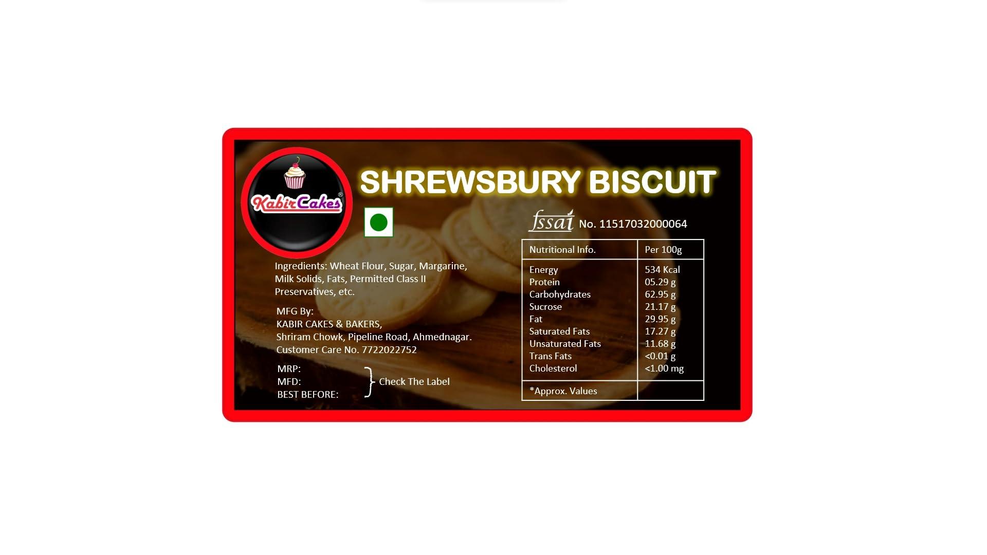 Kabir Cakes KABIR CAKES Desi Ghee Shrewsbury Biscuits | High Protein Butter Cookies - Shrewsbury | Butter Cookies (Whole Wheat, 400GM Box)