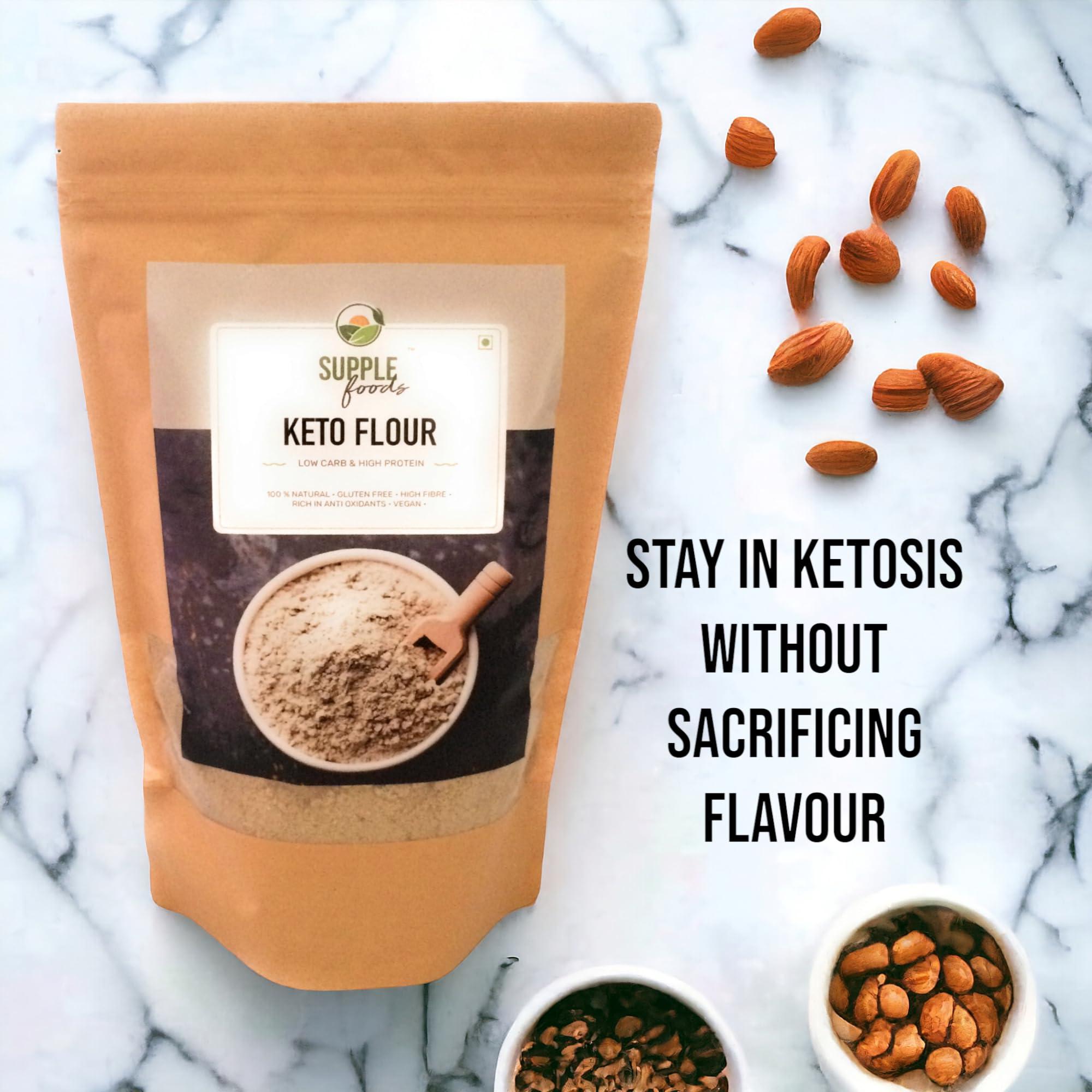SUPPLE foods SUPPLE foods Keto Flour - Healthy Low Carb Flour, Low Gi, High Protein, Gluten Free / Wheat Free Keto Atta - 900g (Use Keto Aata To Make Rotis, Keto Bread)