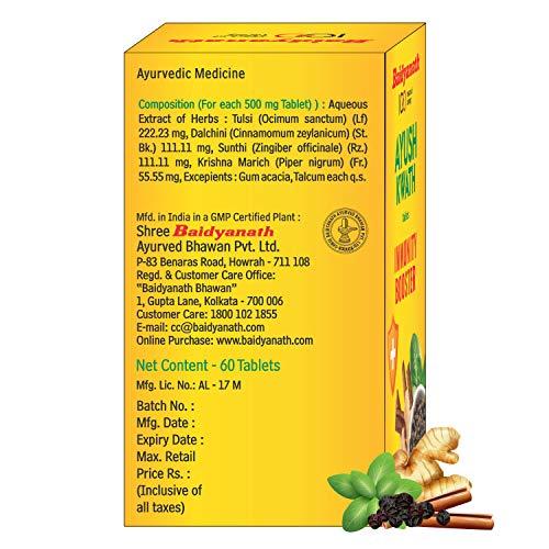 Baidyanath Baidyanath Ayush Kwath Tablets - Immunity Booster (Tulsi, Dalchini, Sonth, Krishna and Marich)-Pack of 60 Tablets