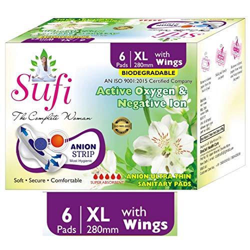 SUFI SUFI-The Complete Women Anion Sanitary Pads.XL SIZE-(280 MM). 4 BOX (24 Pads).