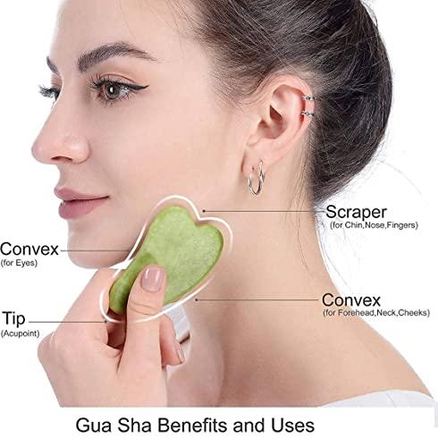 Generic Live4better Marble Jade roller Face Massager Double Rollers Antiaging Face Eye Neck Foot Massage Tool Stimulating Blood Flow (Green)