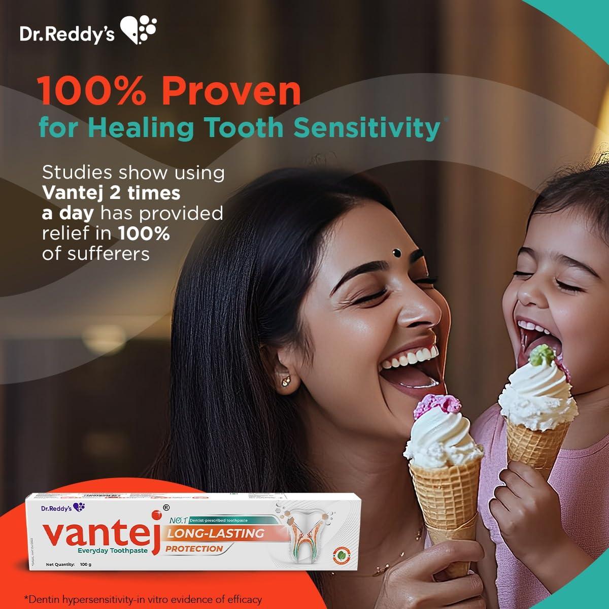 Vantej Vantej Dr. Reddy\'s Toothpaste For Sensitive Teeth | Extra Foaming Action With Refreshing Flavor For Everyday Use | Toothpaste Combo Pack Offer | 100G X 3
