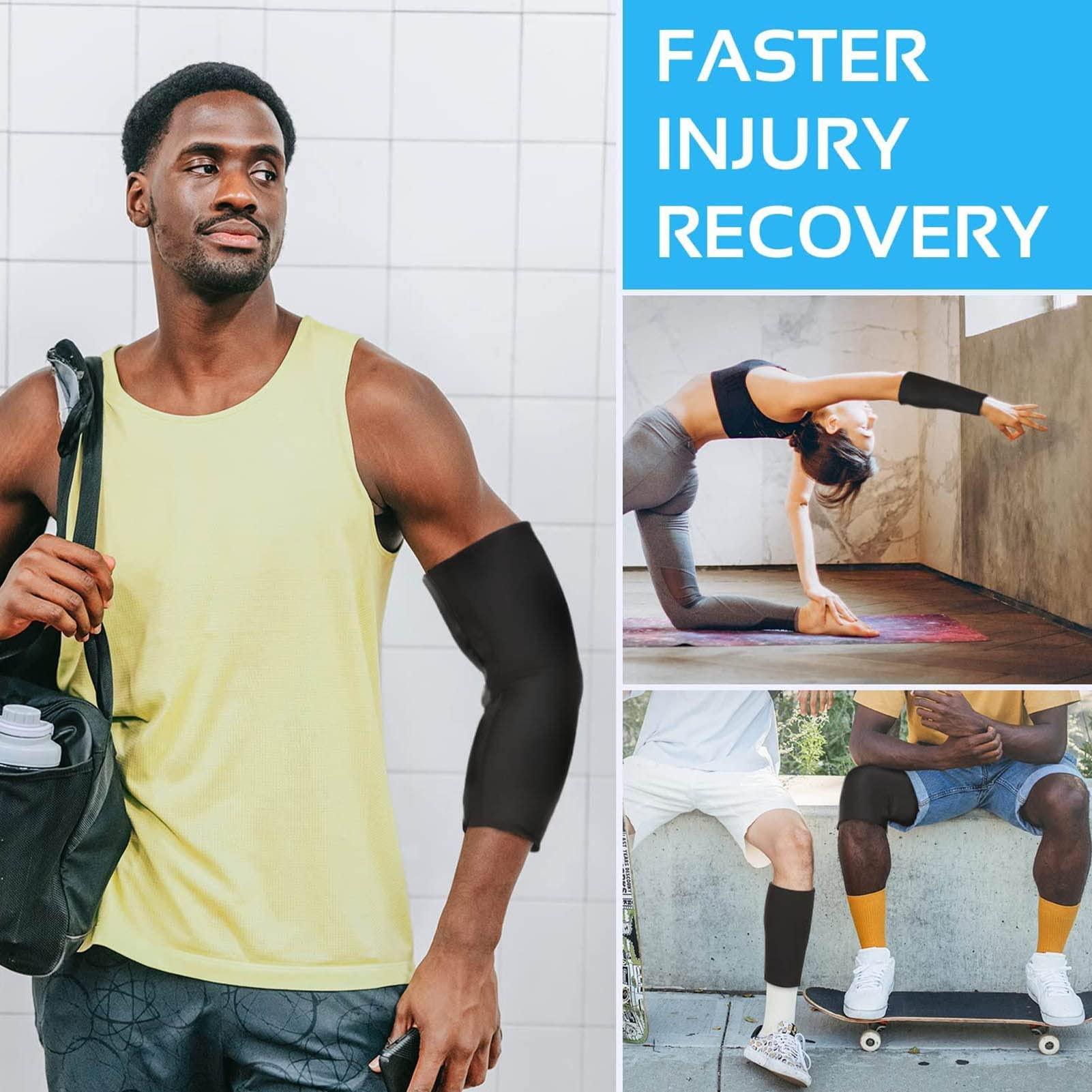 FOFY Gel Cold Arm Wrap, Gel Cold Pack Pain Relief Treatment for Biceps Reduces Elbow Injuries (Black S)