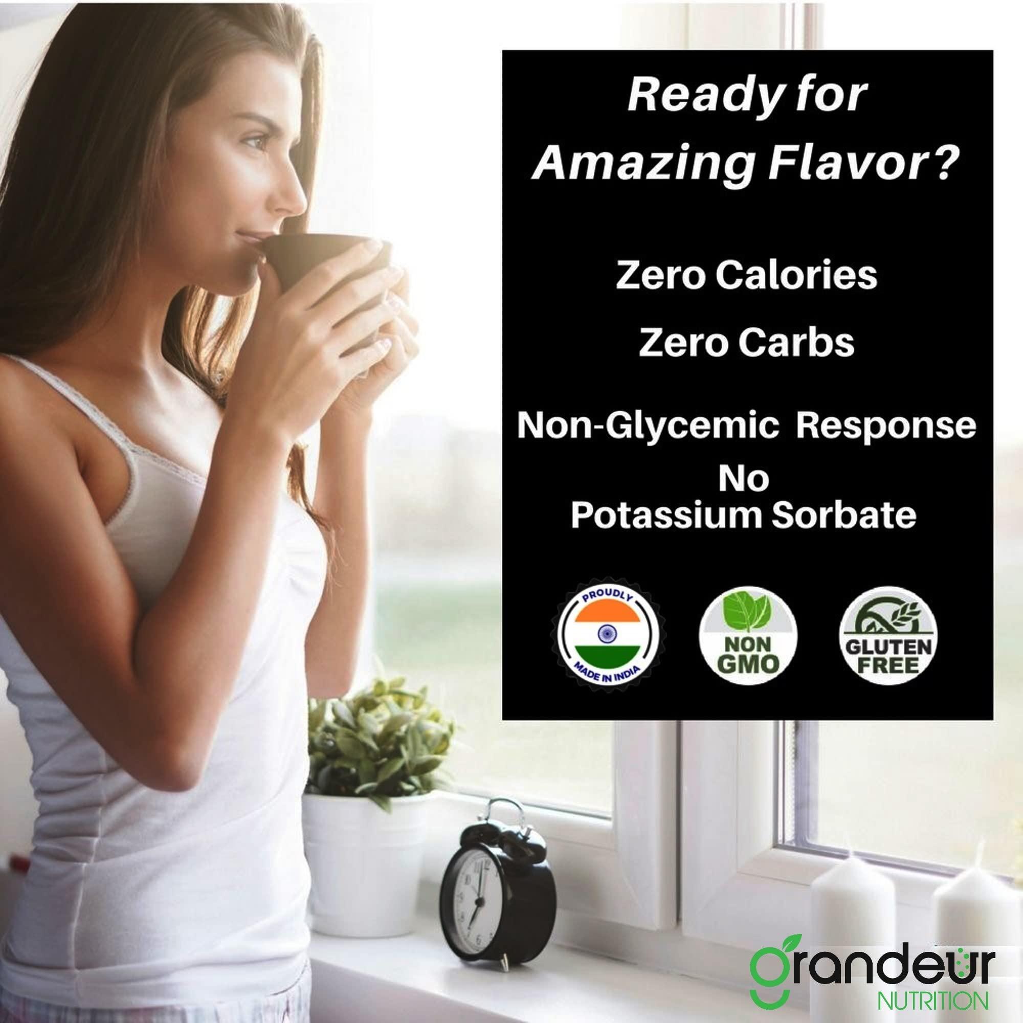 GRANDEUR Grandeur Zero Colorie Sugar Free Stevia Drops, No Maltodextrin No Dextrose, For Keto Diet & Weight Watchers, Sugar Substitute - 20ml (400 servings)