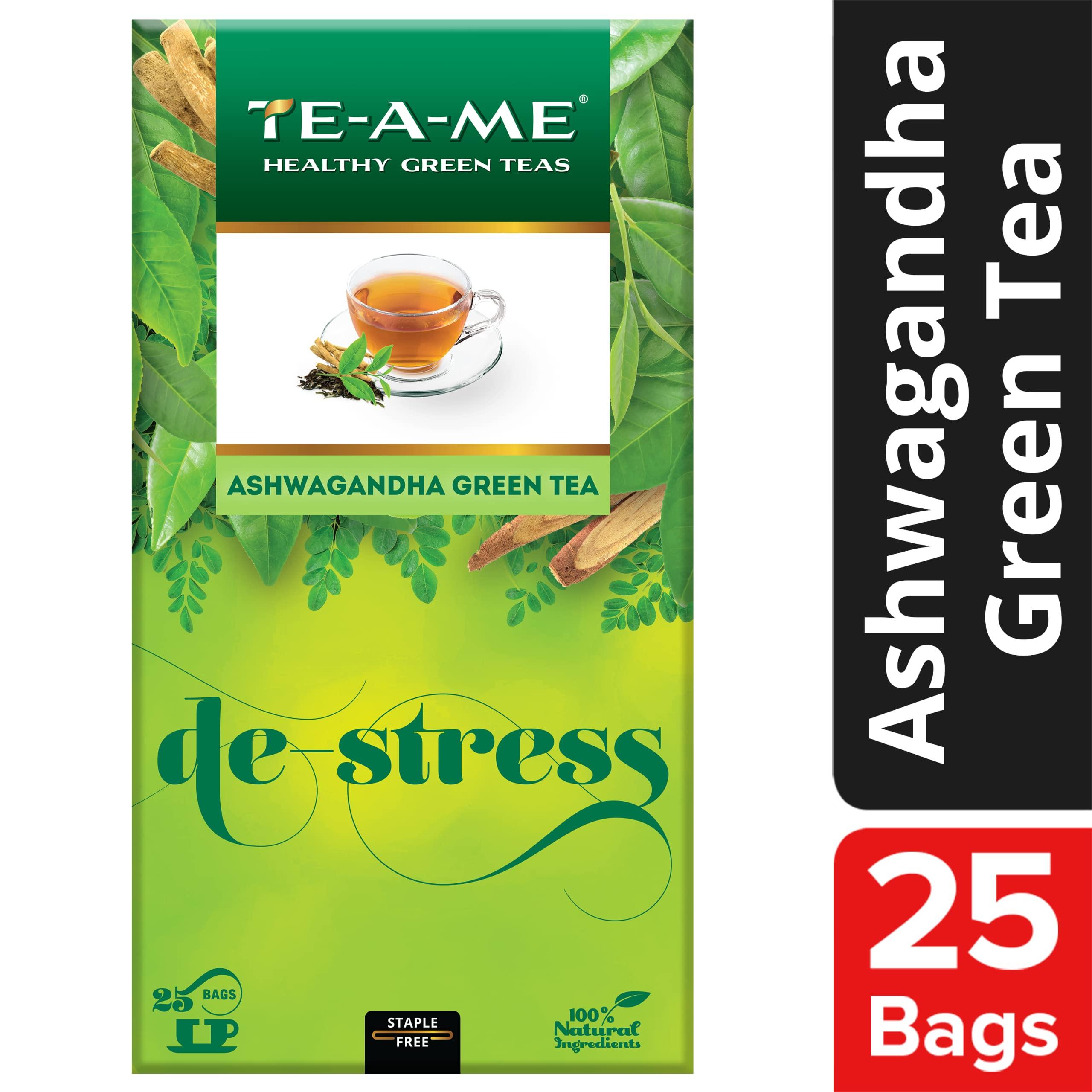 TE-A-ME TE-A-ME Ashwagandha Herbal Green Tea - 25 Tea Bags | Herbal Green Tea | Goodness of 10 Natural Ingredients
